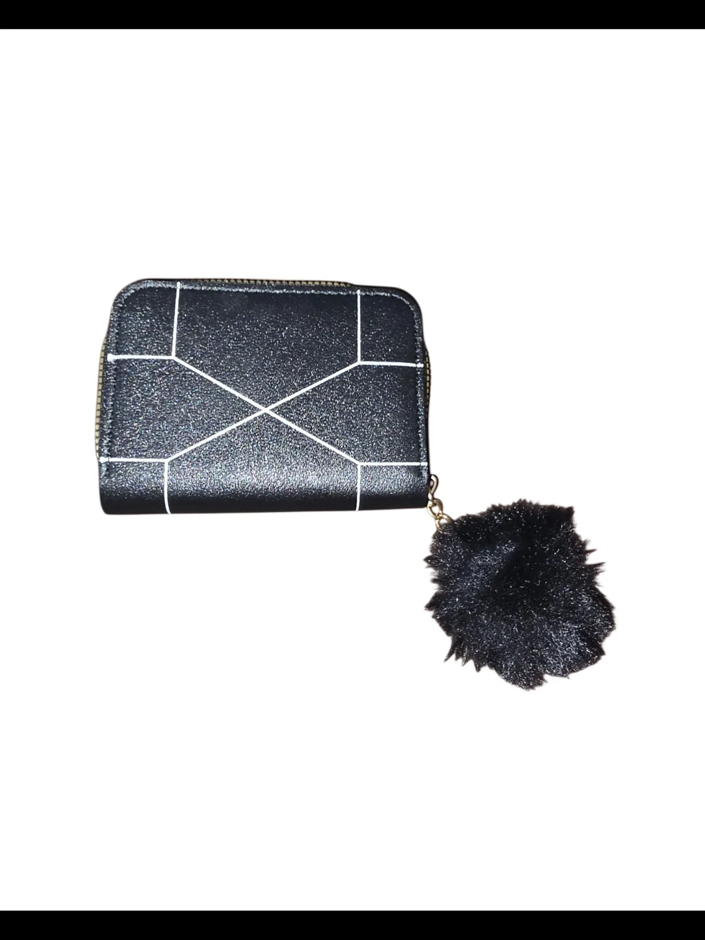 Brand New - Pink & Black Geometric Print Pom-Pom Cardholder Bundle